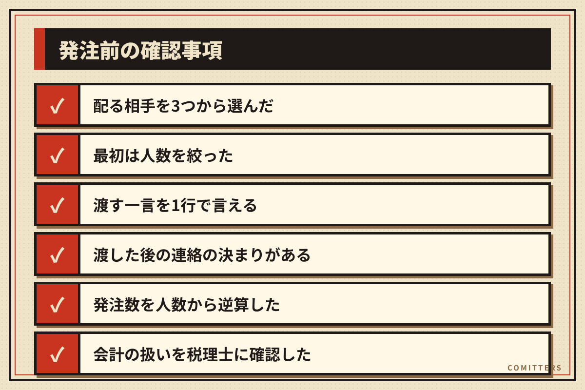 図解:発注前の確認事項